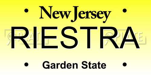 RIESTRA New Jersey License Plate