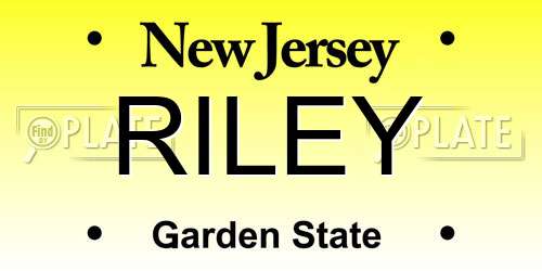 RILEY New Jersey License Plate