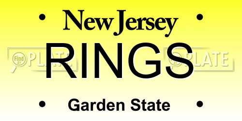 RINGS New Jersey License Plate