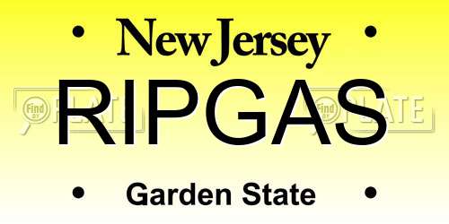 RIPGAS New Jersey License Plate