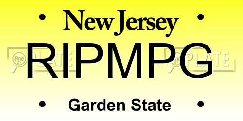 RIPMPG New Jersey License Plate