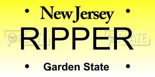 RIPPER New Jersey License Plate