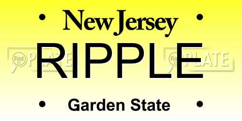 RIPPLE New Jersey License Plate