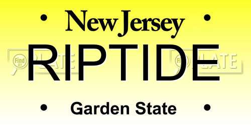 RIPTIDE New Jersey License Plate
