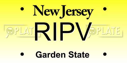 RIPV New Jersey License Plate