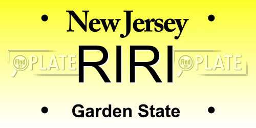 RIRI New Jersey License Plate