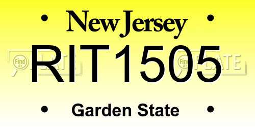 RIT1505 New Jersey License Plate