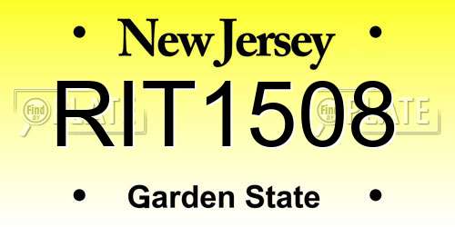 RIT1508 New Jersey License Plate