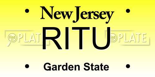 RITU New Jersey License Plate