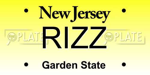 RIZZ New Jersey License Plate