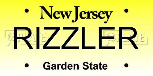 RIZZLER New Jersey License Plate