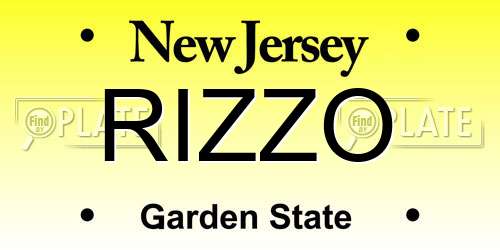 RIZZO New Jersey License Plate