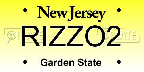 RIZZO2 New Jersey License Plate