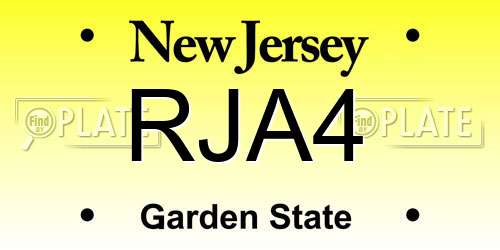 RJA4 New Jersey License Plate