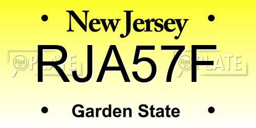 RJA57F New Jersey License Plate