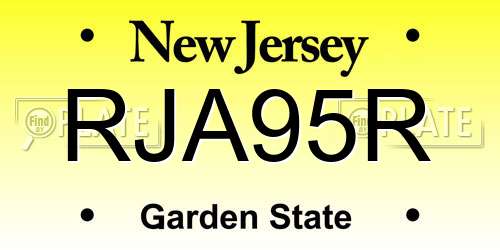 RJA95R New Jersey License Plate