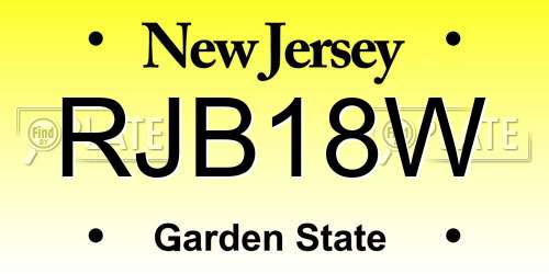 RJB18W New Jersey License Plate