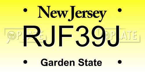 RJF39J New Jersey License Plate