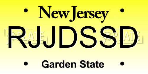 RJJDSSD New Jersey License Plate