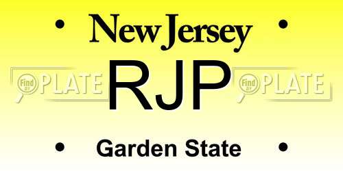 RJP New Jersey License Plate