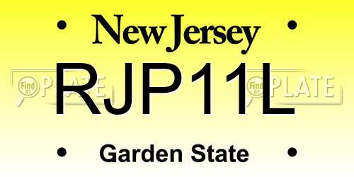RJP11L New Jersey License Plate