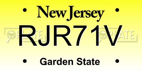 RJR71V New Jersey License Plate