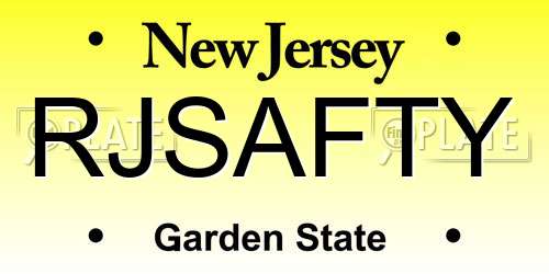 RJSAFTY New Jersey License Plate