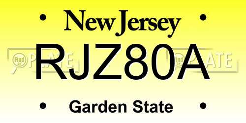 RJZ80A New Jersey License Plate