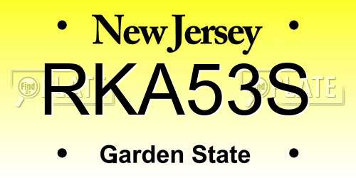 RKA53S New Jersey License Plate