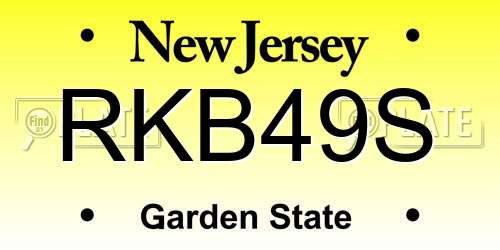 RKB49S New Jersey License Plate