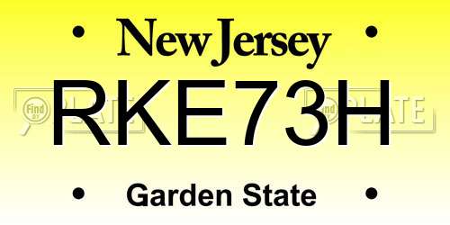 RKE73H New Jersey License Plate