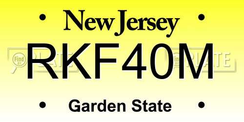 RKF40M New Jersey License Plate