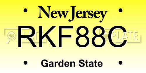 RKF88C New Jersey License Plate