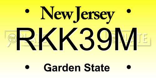 RKK39M New Jersey License Plate