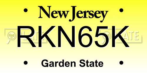 RKN65K New Jersey License Plate