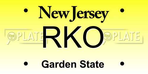 RKO New Jersey License Plate