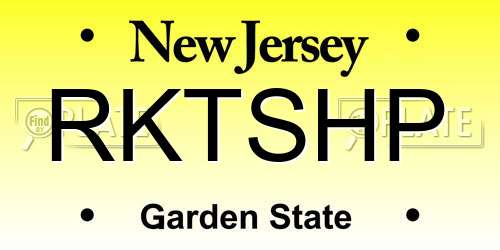 RKTSHP New Jersey License Plate