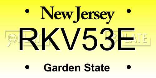 RKV53E New Jersey License Plate