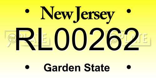 RL00262 New Jersey License Plate