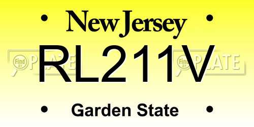 RL211V New Jersey License Plate