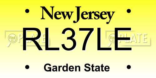 RL37LE New Jersey License Plate
