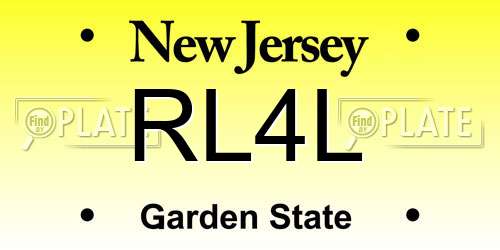 RL4L New Jersey License Plate