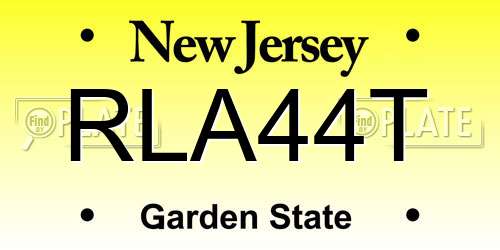 RLA44T New Jersey License Plate