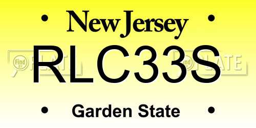 RLC33S New Jersey License Plate