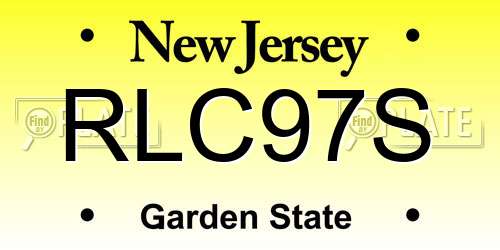 RLC97S New Jersey License Plate