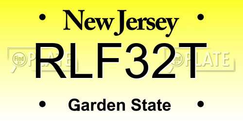 RLF32T New Jersey License Plate