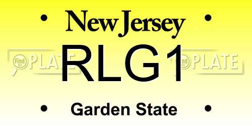 RLG1 New Jersey License Plate