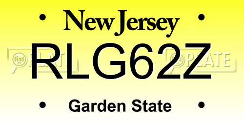 RLG62Z New Jersey License Plate