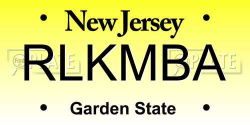 RLKMBA New Jersey License Plate