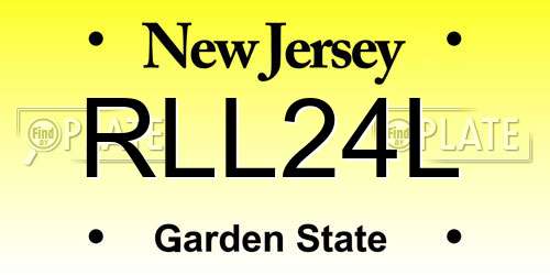 RLL24L New Jersey License Plate